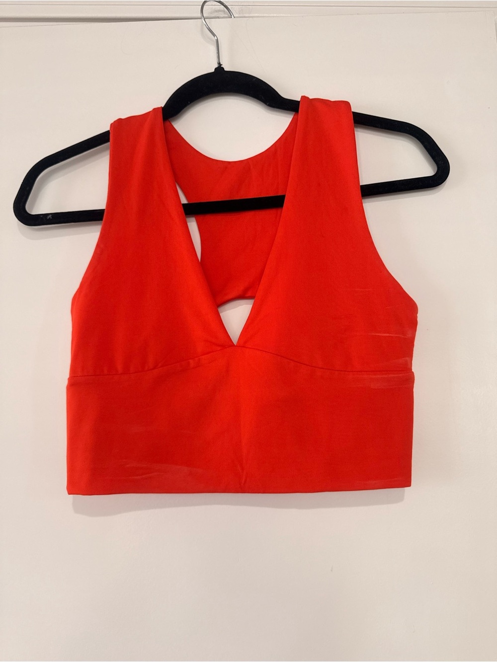 Orange V-Neck Crop Tank Top